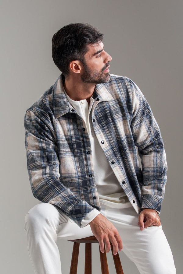 Overshirt Xadrez Azul Collins - Linha Urban