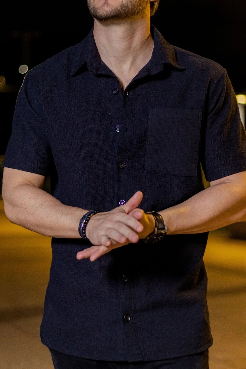 Camisa Cotton Rustic Texturizada - Linha Urban - Preto
