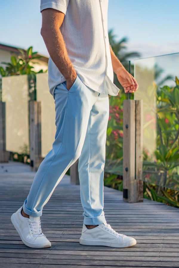 Calça Seville Confort Tec Alfaitaria - Linha Resort - Azul Claro