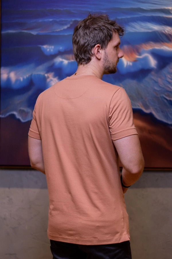 Camiseta Luxor Gold Algodão Egípcio Slim - Linha Essential - Marrom Claro