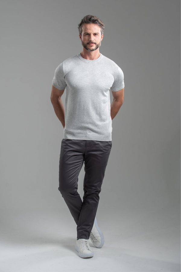 Calça Roman Alfaiataria Com Ajuste Cintura - Linha Rich - Chumbo