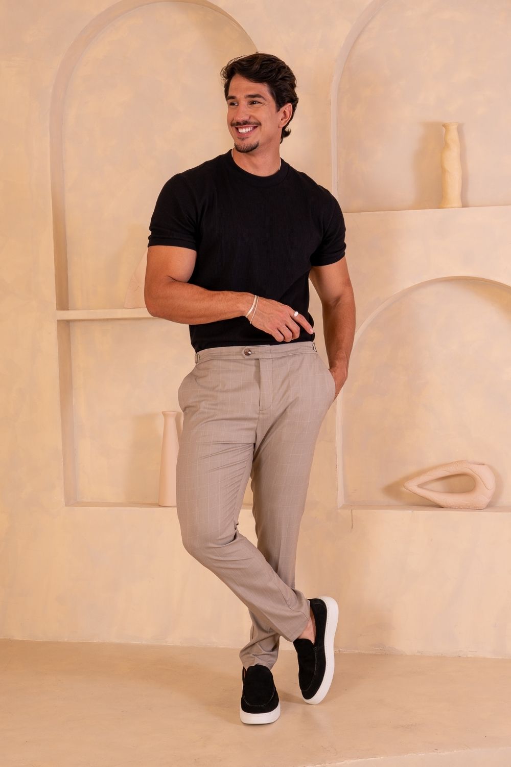 Calça Window Khaki Xadrez – Linha Rich