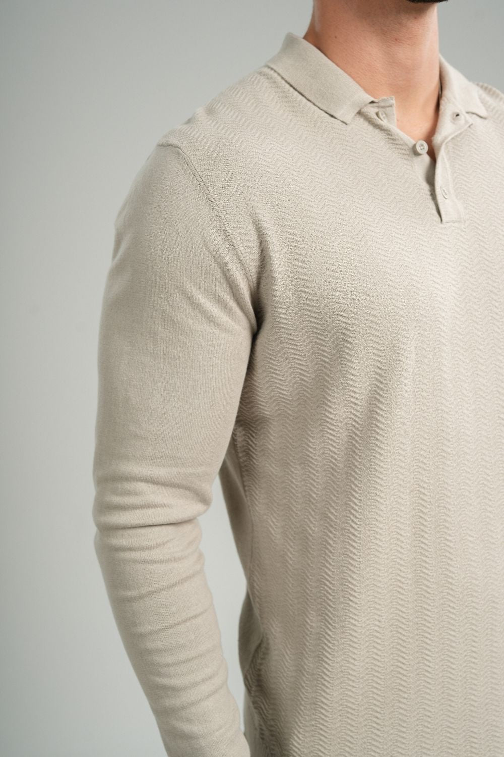 Polo Tricô Classic Bege - Linha Rich