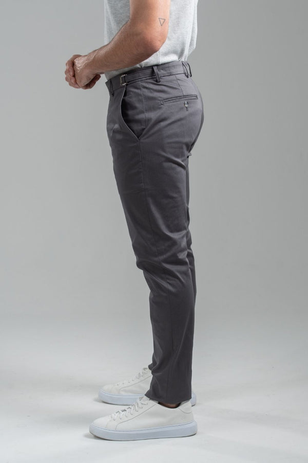 Calça Roman Alfaiataria Com Ajuste Cintura - Linha Rich - Chumbo