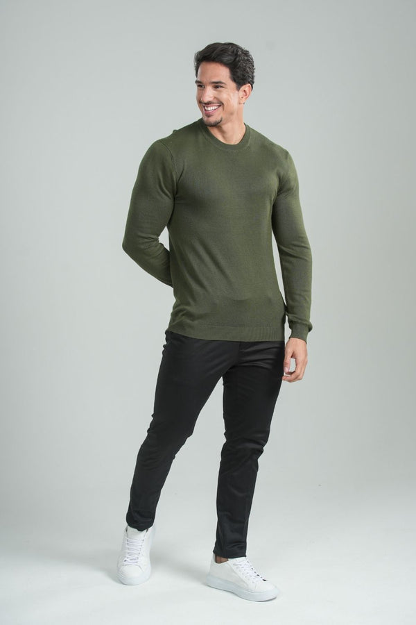 Suéter Tricô Serein Verde Militar – Linha Essential