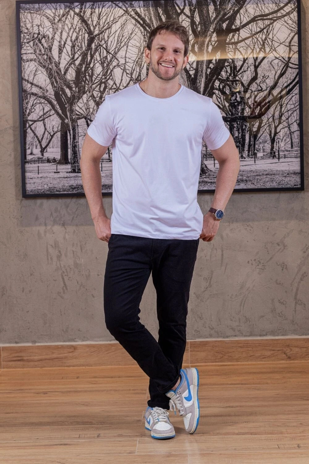 Camiseta Luxor Gold Algodão Egípcio - Linha Essential - Branco