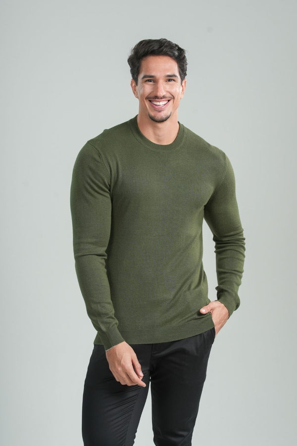 Suéter Tricô Serein Verde Militar – Linha Essential