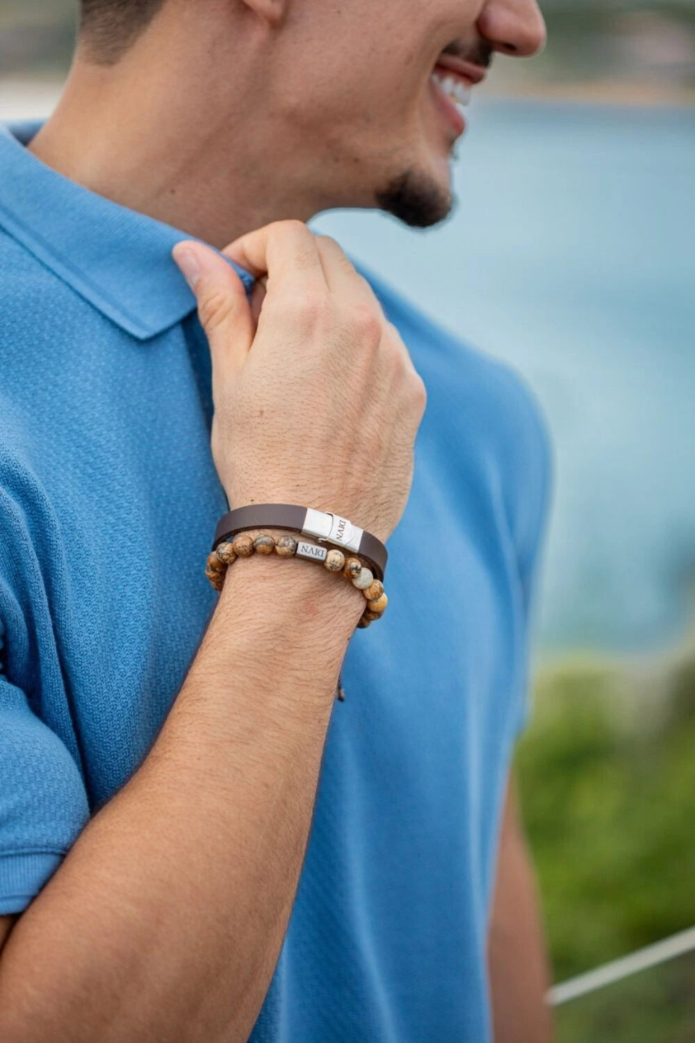 Pulseira de Pedra - Jaspe Madeira