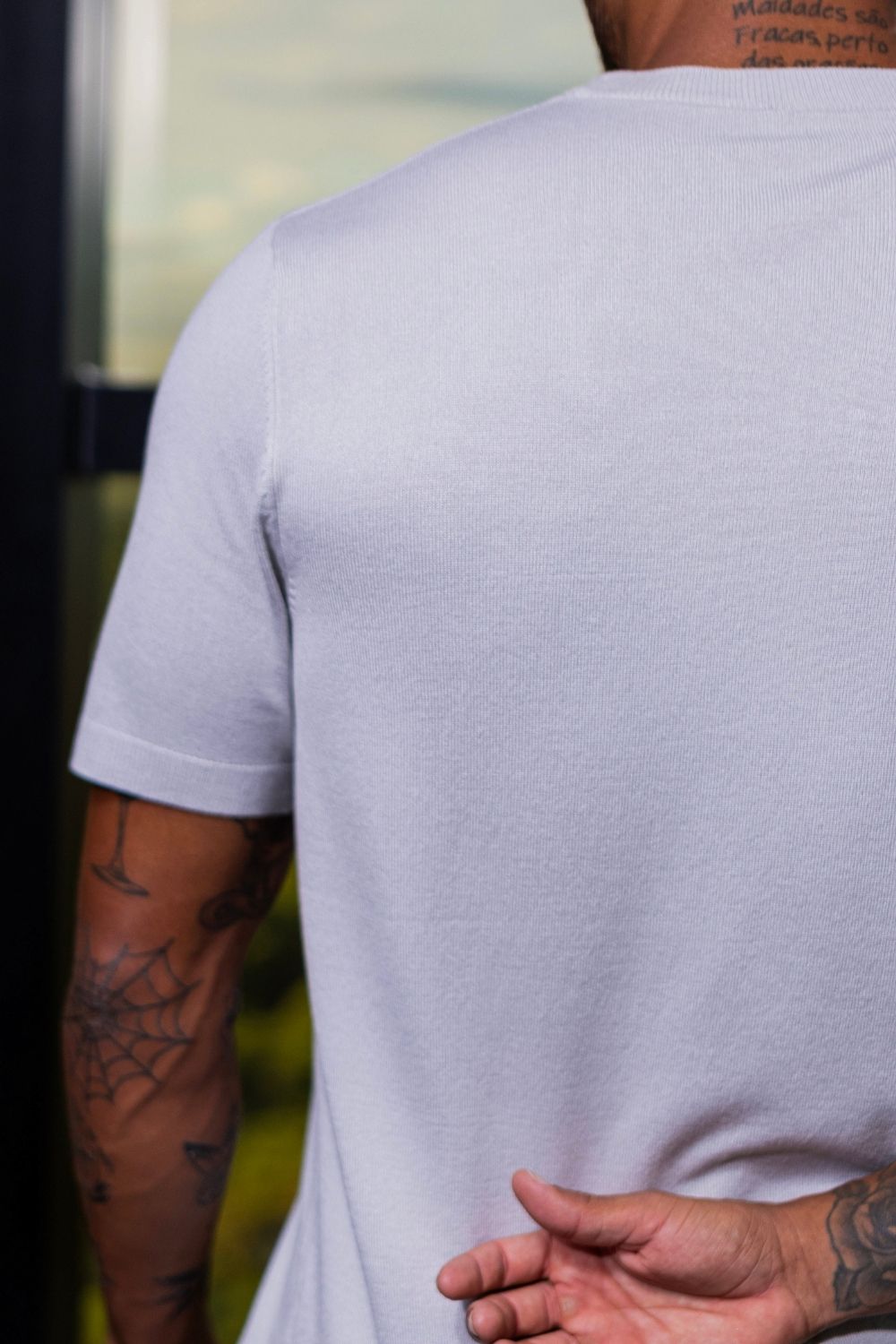 Camiseta Blaine Tricô Cinza Claro - Linha Rich