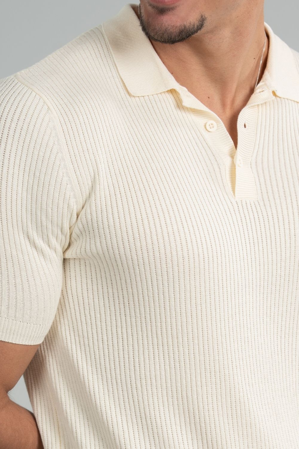 Camisa Polo Tricô Vesper Off White - Linha Rich