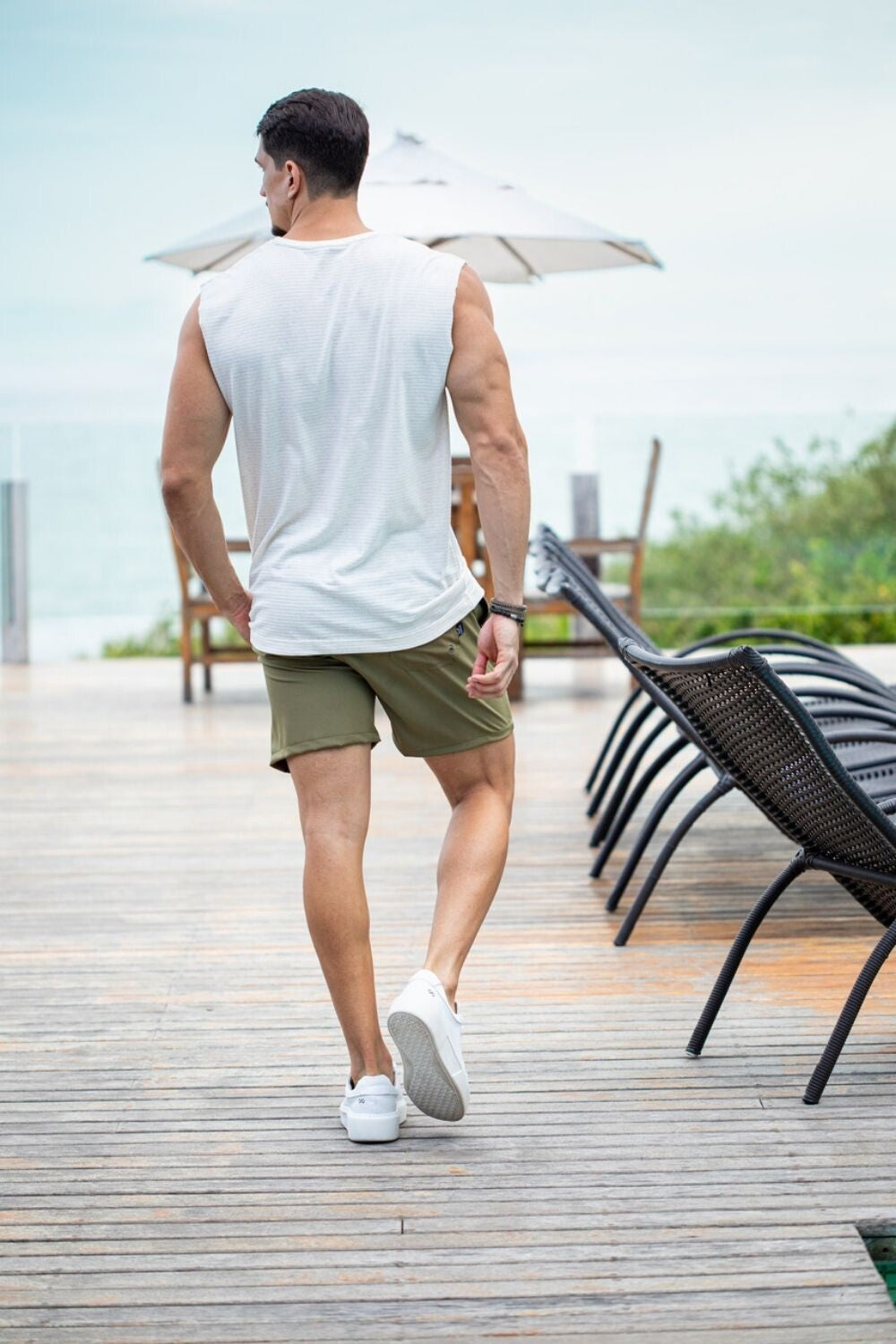 Regata Machão Tricô Texturizado Off White - Linha Resort