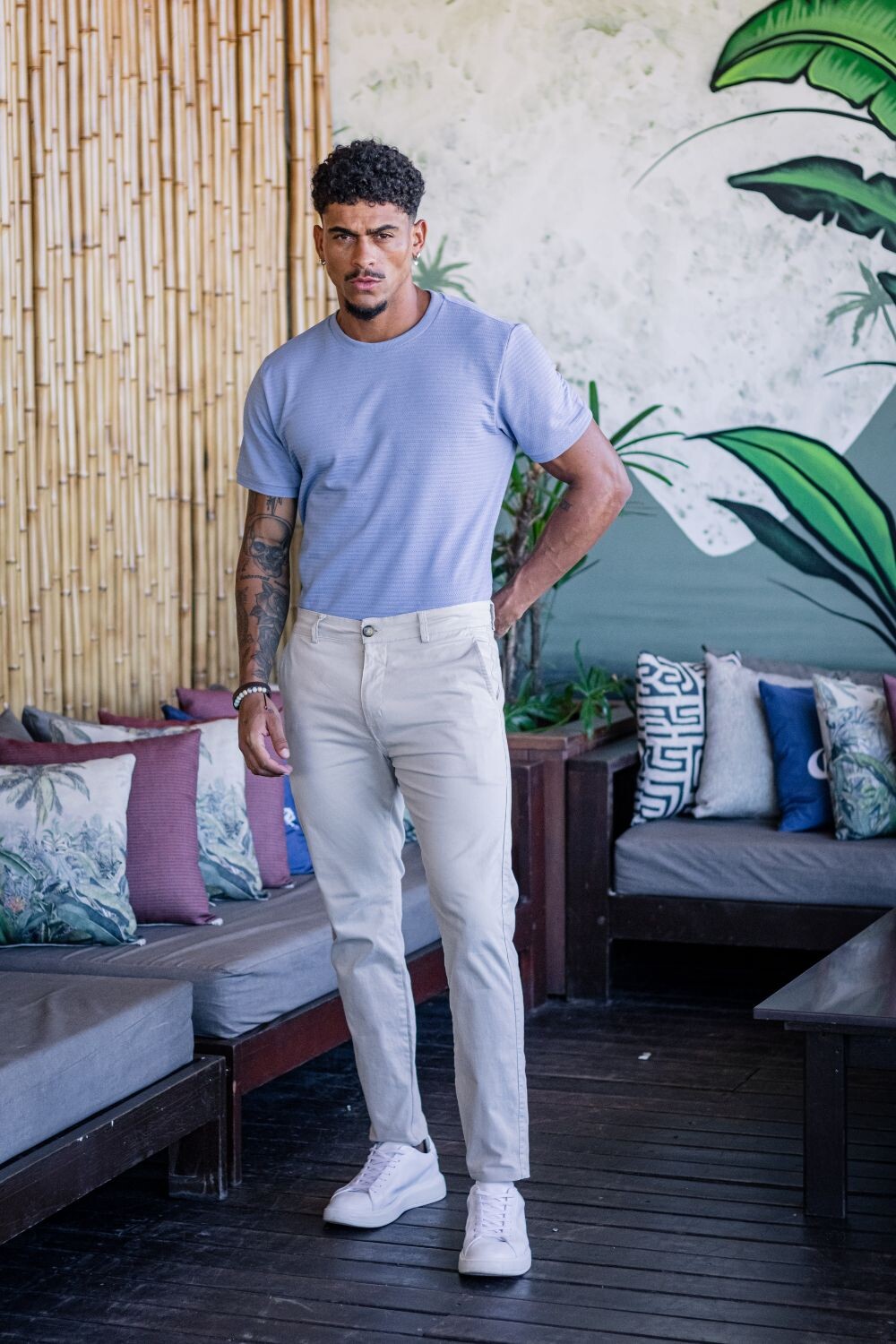 Calça Sarja Com Elastano Slim - Linha Essential - Off White