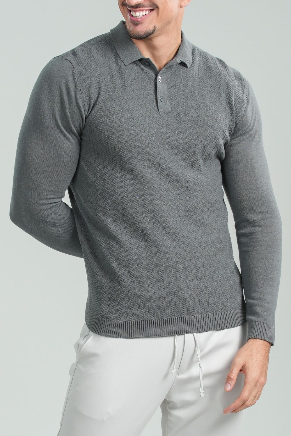 Polo Tricô Classic Chumbo - Linha Rich