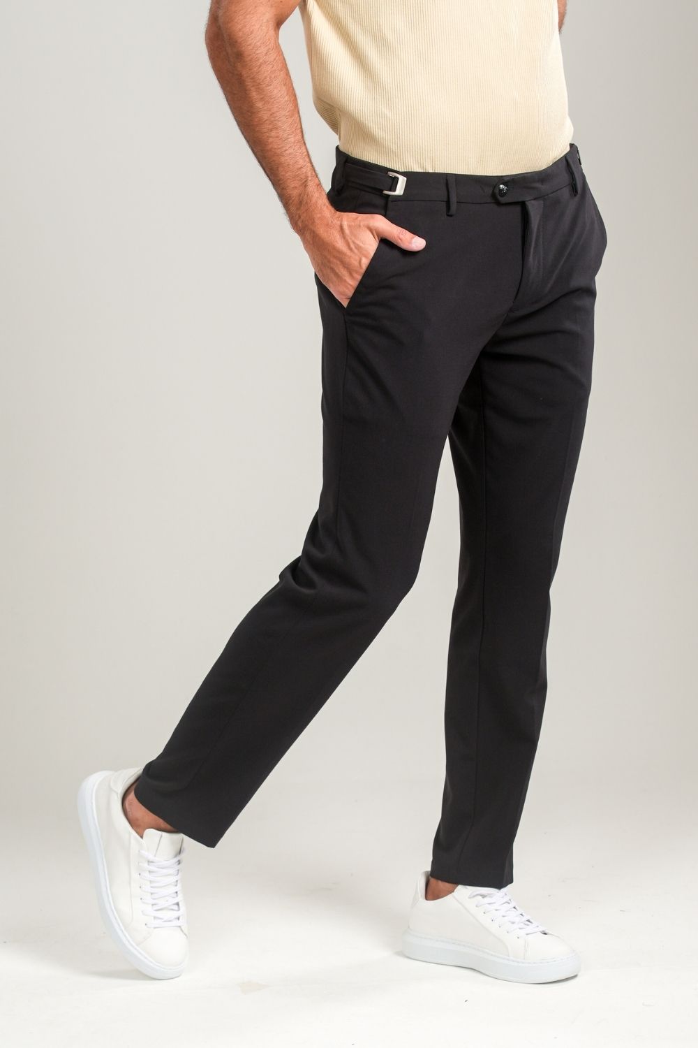 Calça Roman Confort Tec Com Ajuste Cintura - Linha Rich - Preta