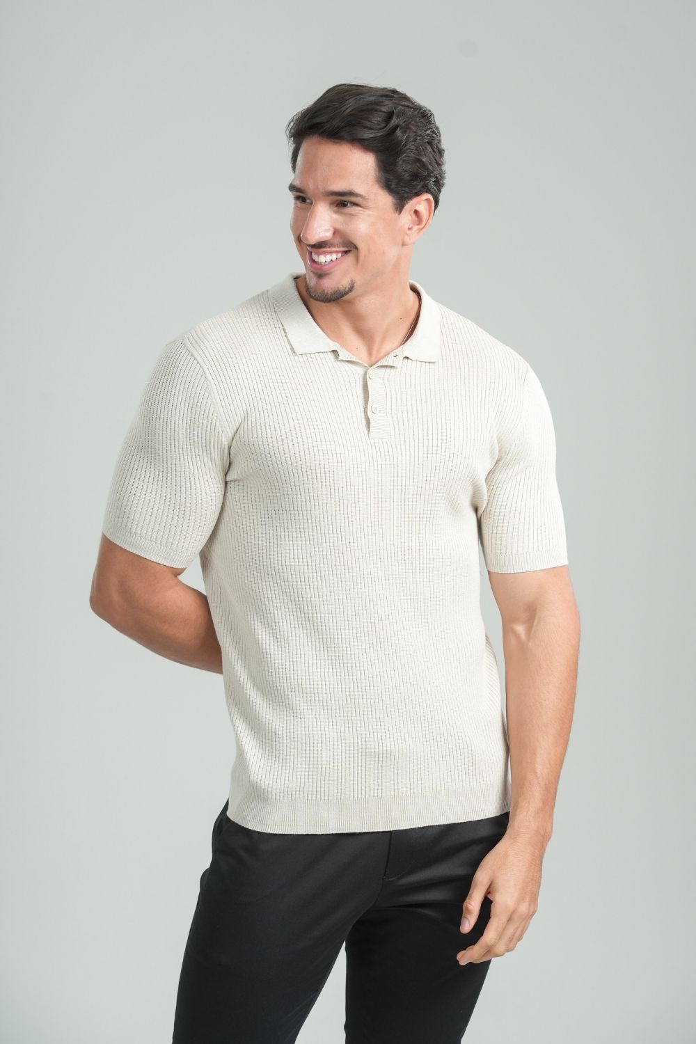 Camisa Polo Tricô Vesper Bege - Linha Rich