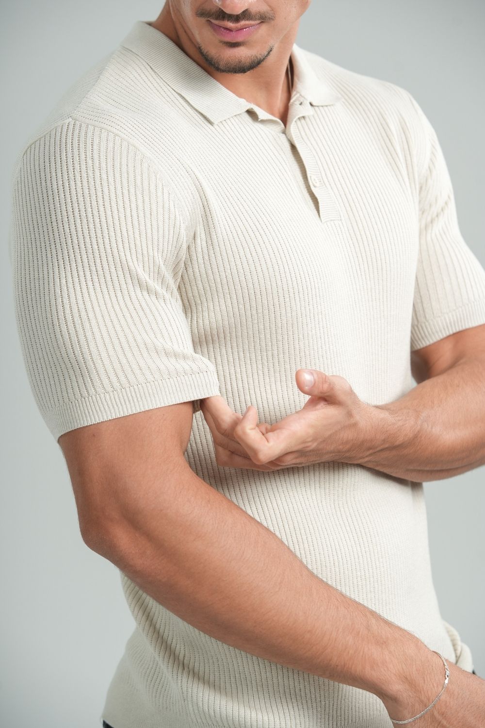 Camisa Polo Tricô Vesper Bege - Linha Rich