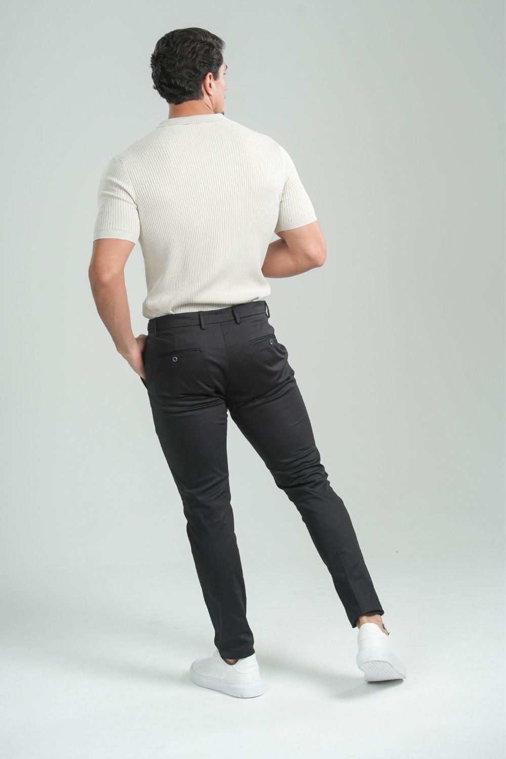 Calça Roman Alfaiataria Com Ajuste Cintura - Linha Rich - Preto