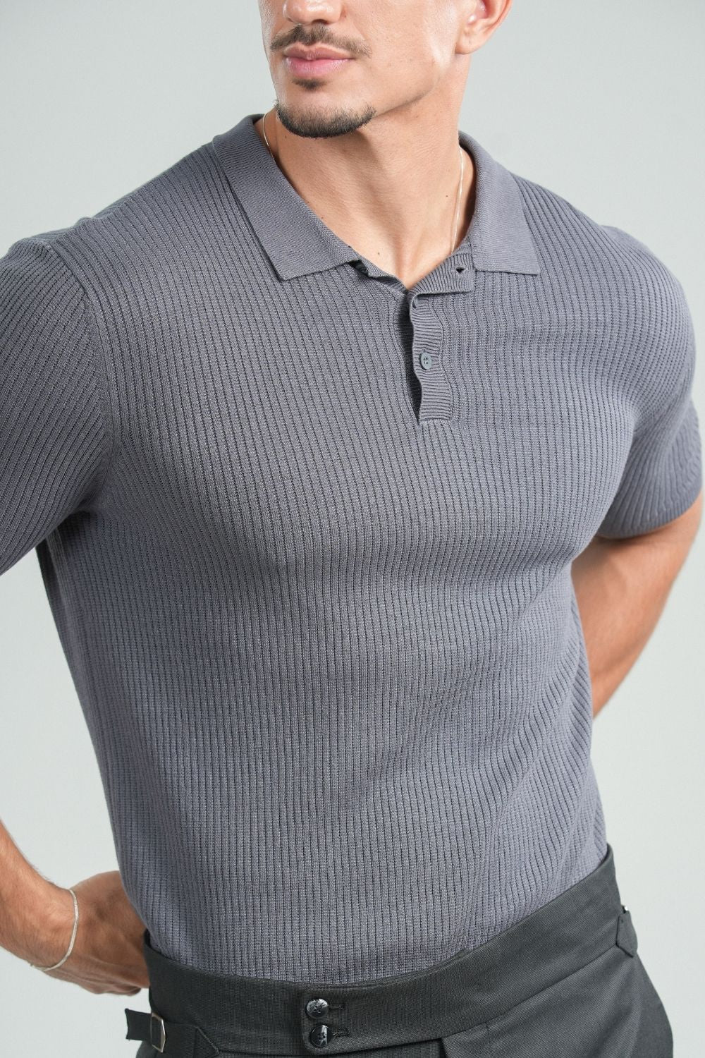 Camisa Polo Tricô Vesper Chumbo- Linha Rich