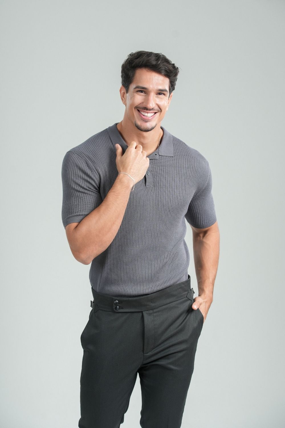 Camisa Polo Tricô Vesper Chumbo- Linha Rich
