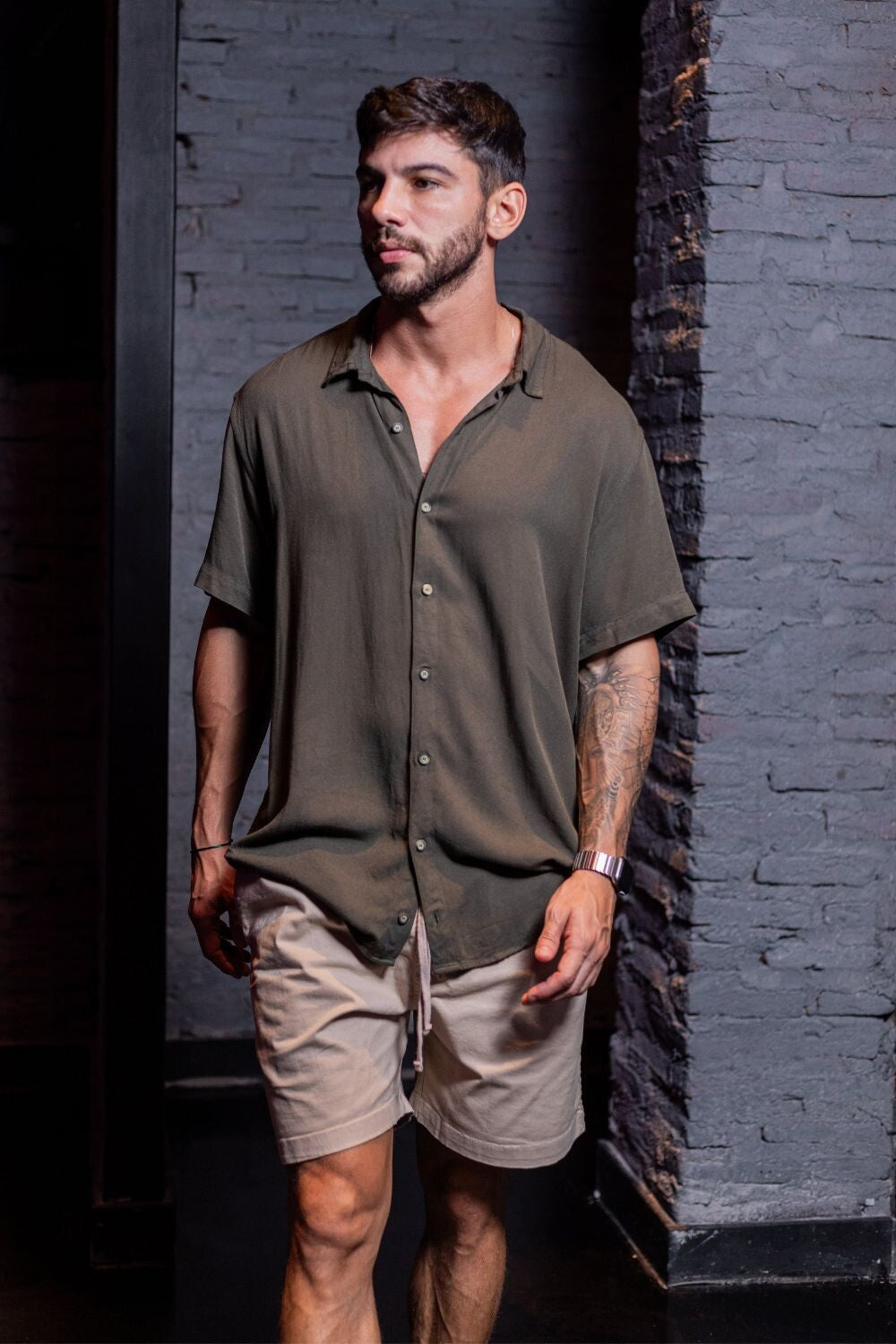 Camisa Easy Vibe Verde Acinzentado - Linha Urban