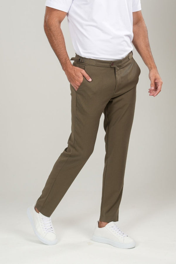 Calça Blaine Alfaiataria Com Ajuste Lateral Verde - Linha Rich