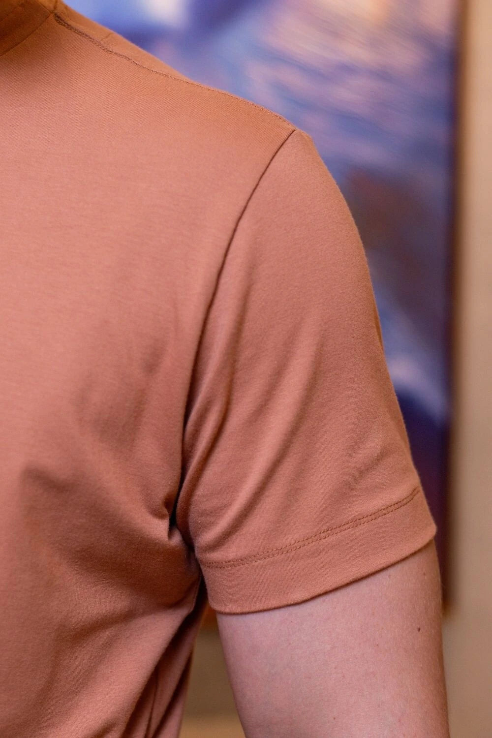 Camiseta Luxor Gold Algodão Egípcio Slim - Linha Essential - Marrom Claro