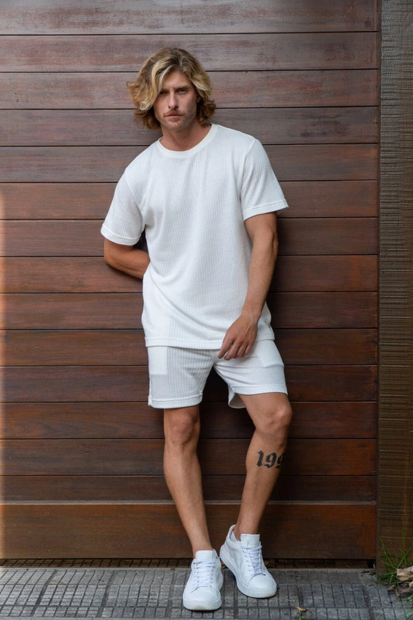 Camiseta Tricô Texturizada - Linha Urban - Off White