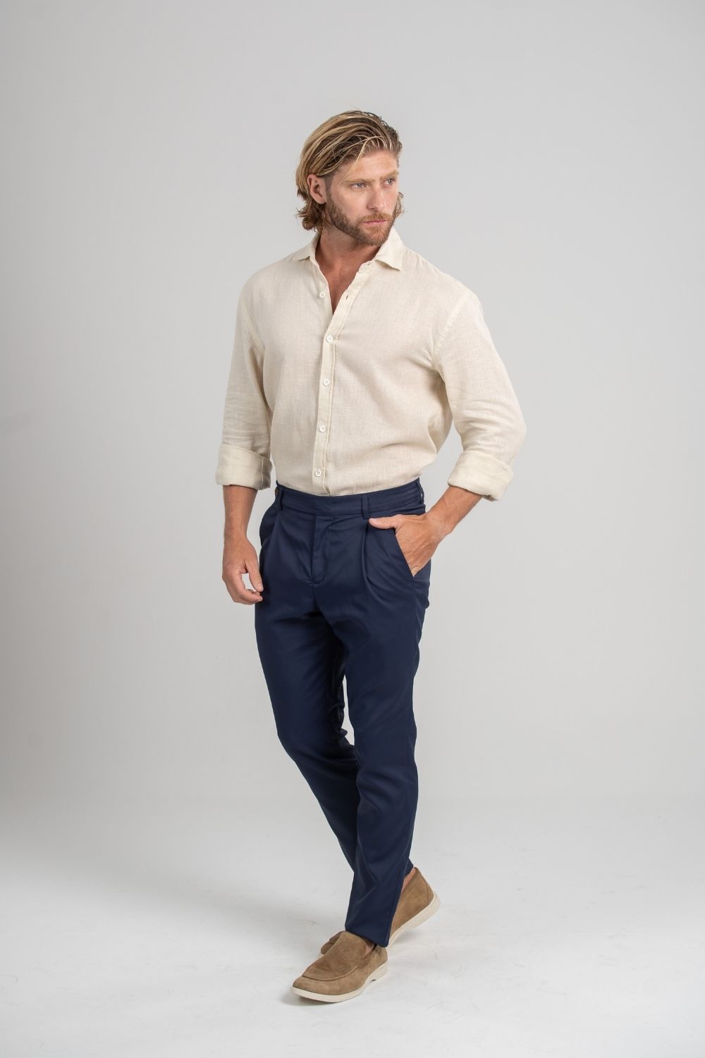 Camisa Portofino Bege Claro – Linha Resort