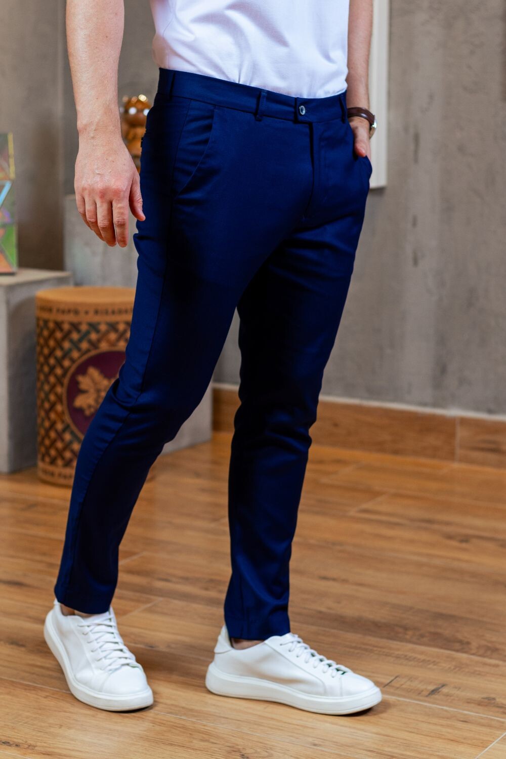 Calça Vance Alfaiataria Linha Essential Azul Escuro - Main Image