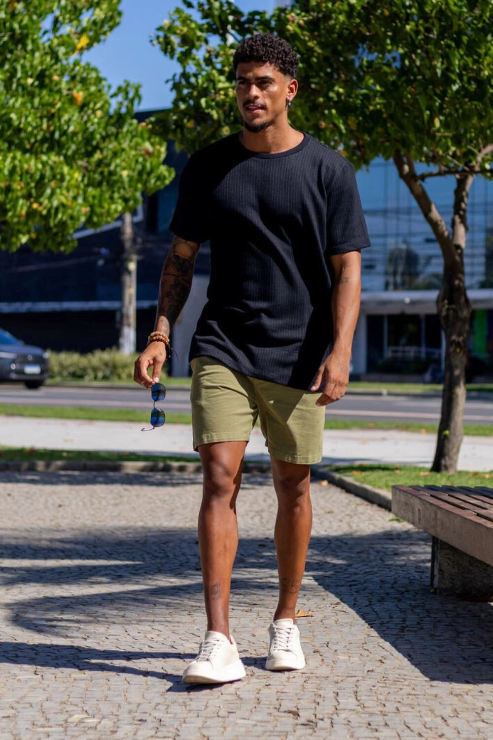 Short Urban Sarja Com Elastano 2.0 - Linha Urban - Verde Oliva