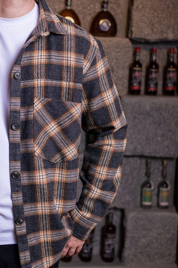 Overshirt Kansas Xadrez Ocre - Linha Urban