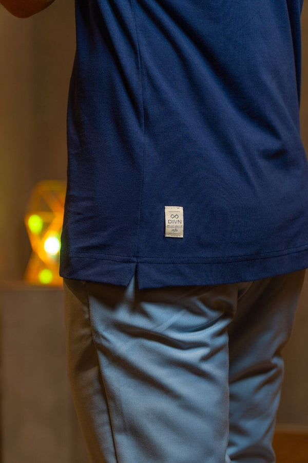 Camiseta Luxor Gold Algodão Egípcio Slim - Linha Essential - Azul