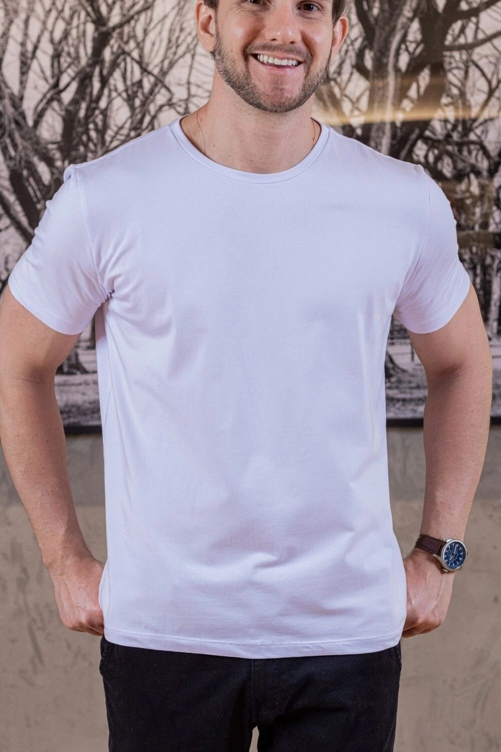 Camiseta Luxor Gold Algodão Egípcio - Linha Essential - Branco