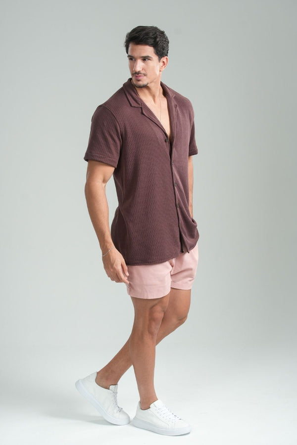 Camisa Paradizo Tricô Gola Cubana Marrom - Linha Urban