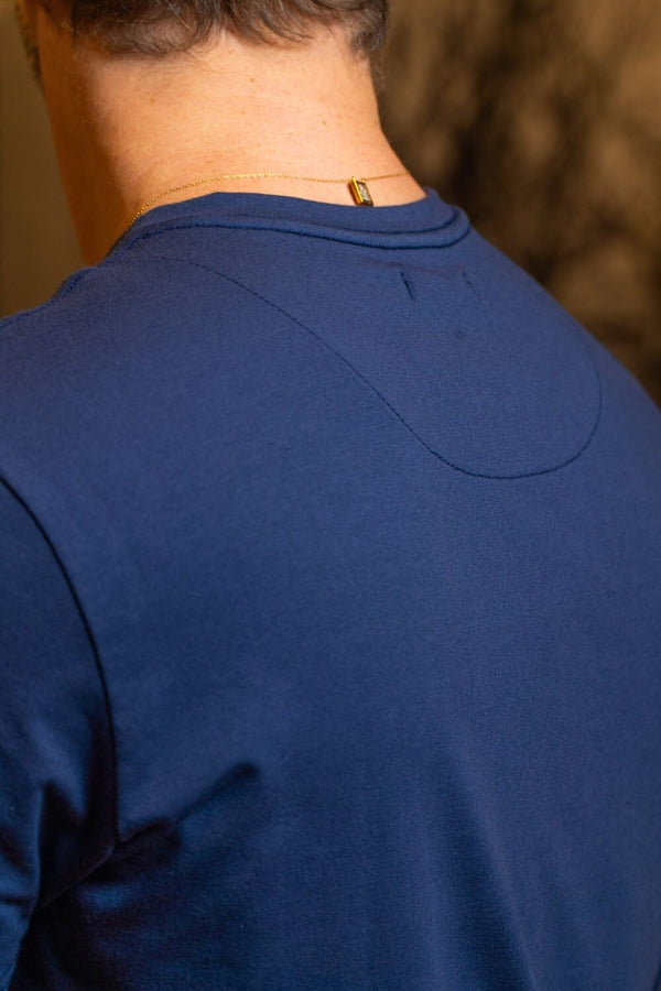 Camiseta Luxor Gold Algodão Egípcio Slim - Linha Essential - Azul