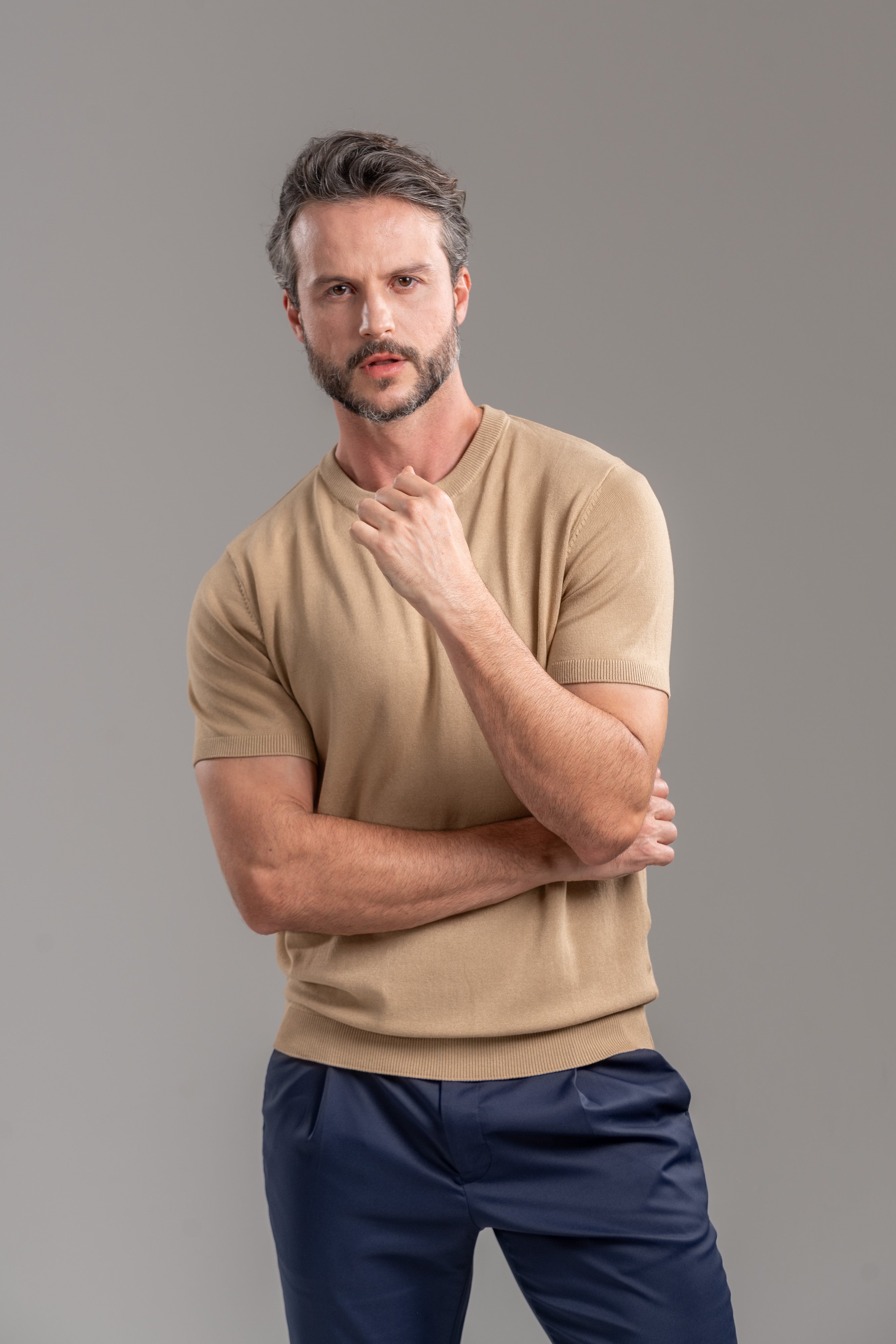 Camiseta Blaine Tricô Marrom - Linha Rich