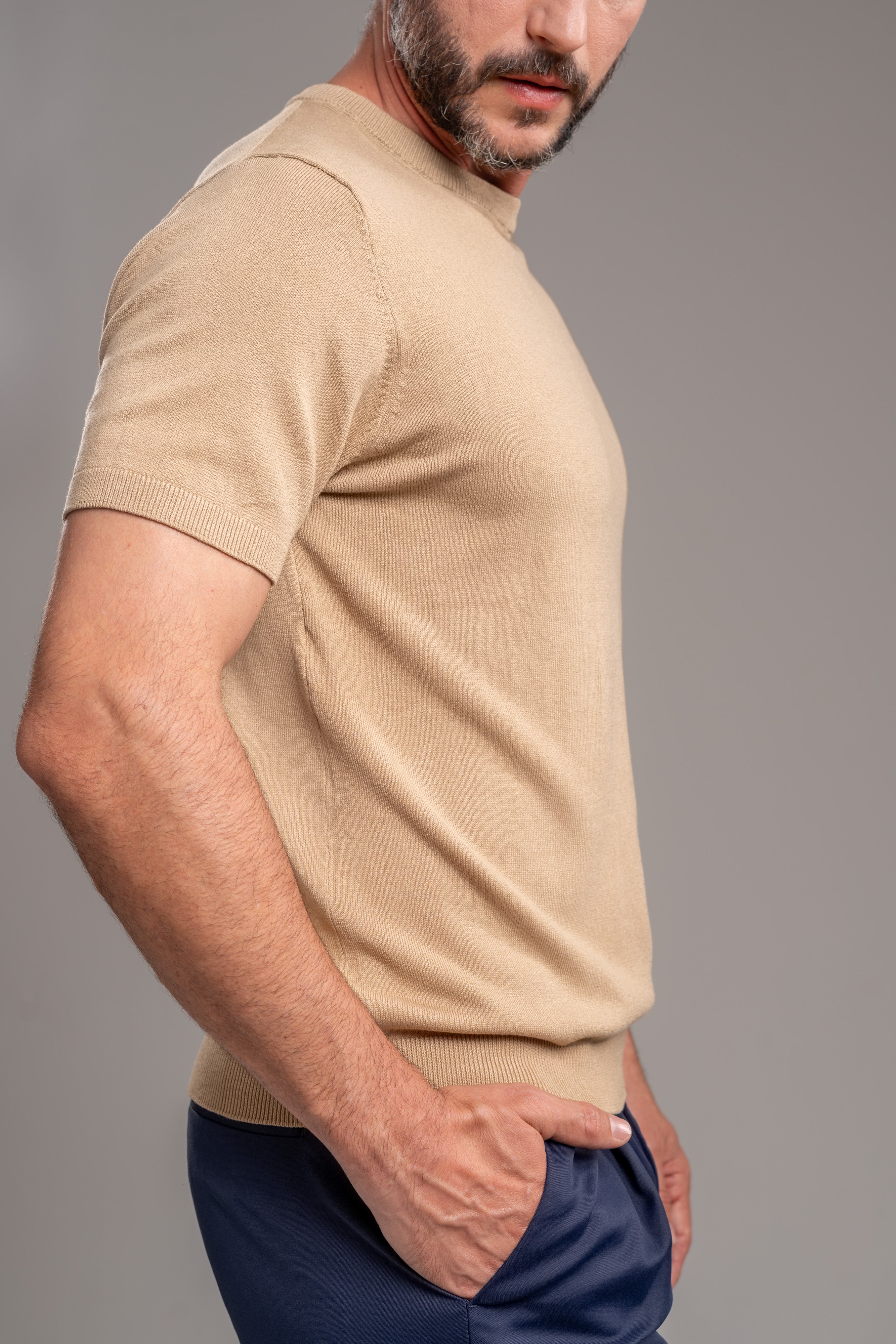 Camiseta Blaine Tricô Marrom - Linha Rich
