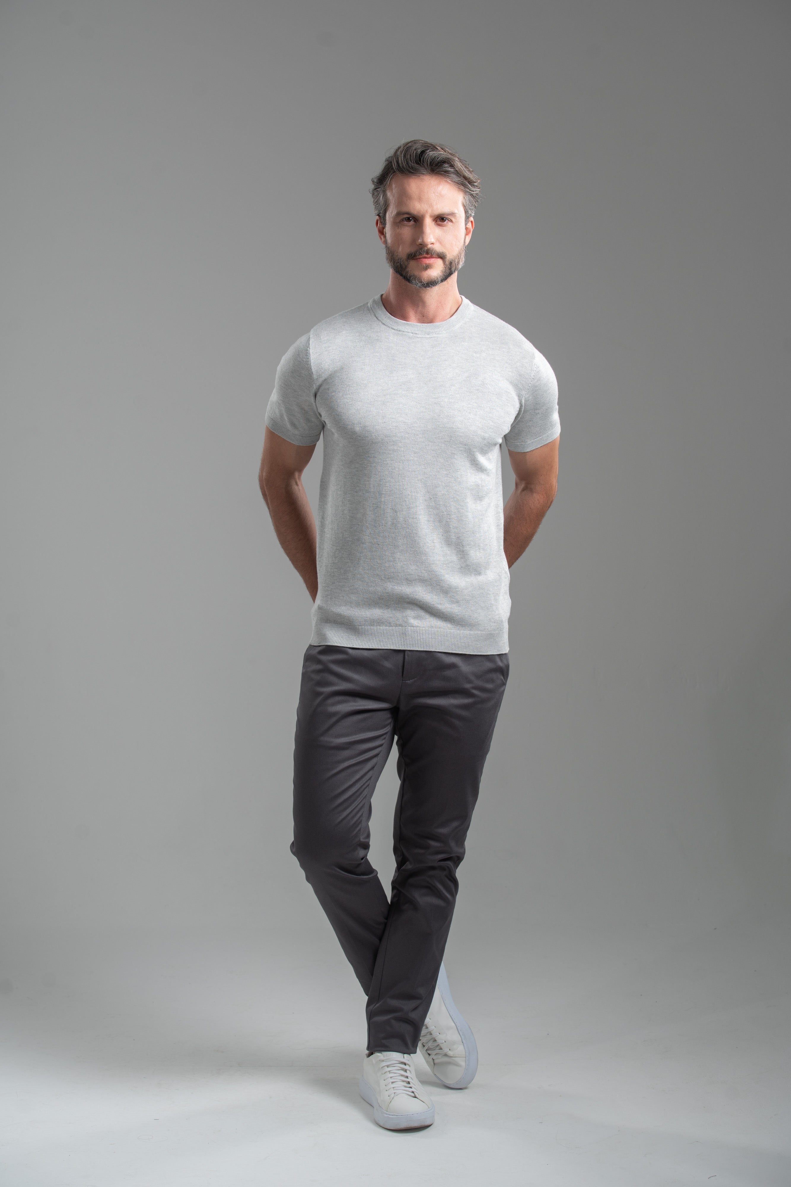 Camiseta Blaine Tricô Cinza Mescla - Linha Rich