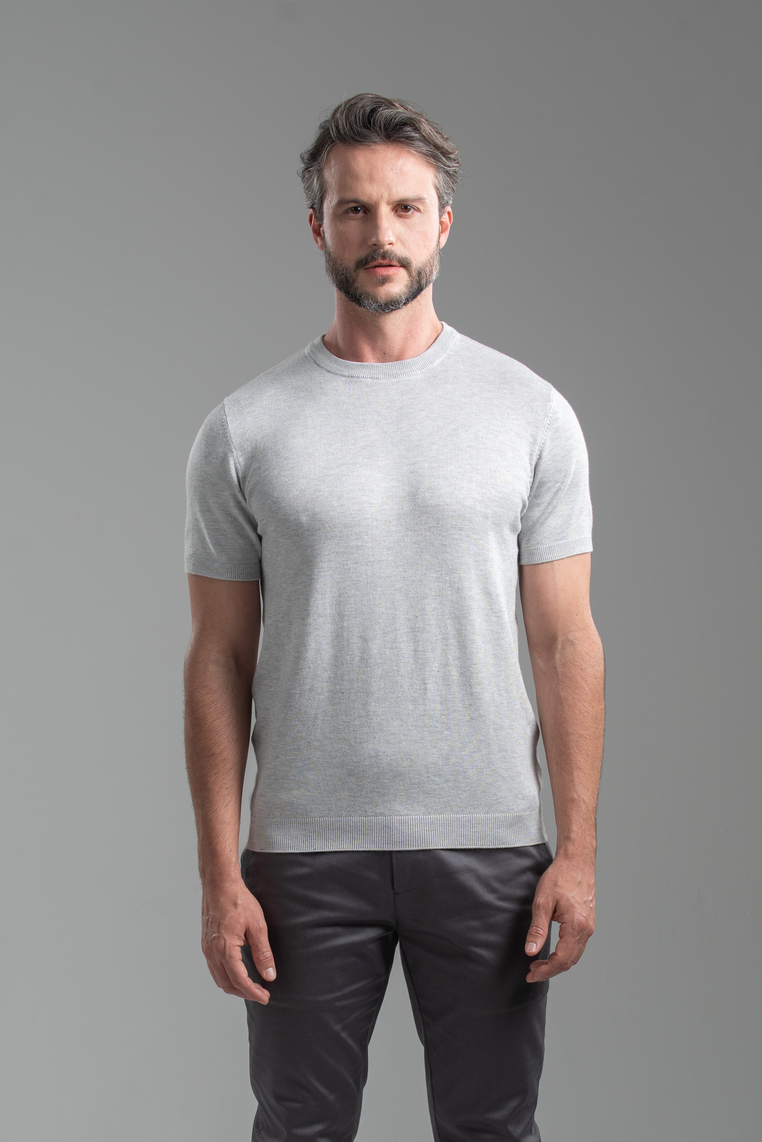 Camiseta Blaine Tricô Cinza Mescla - Linha Rich