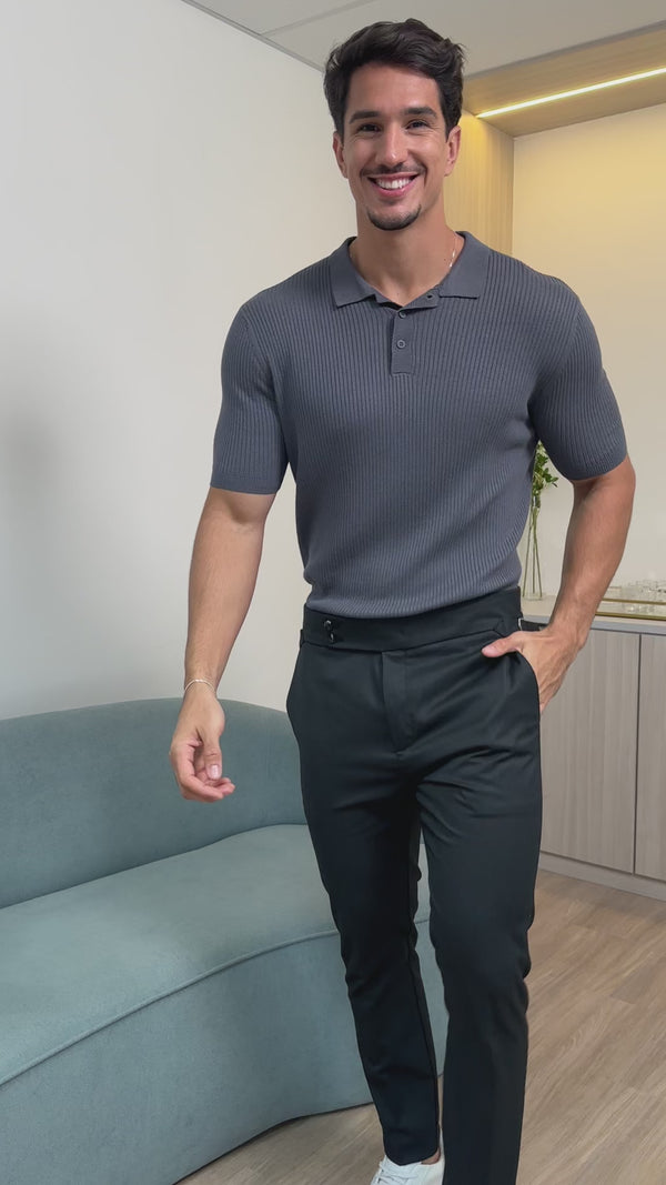 Camisa Polo Tricô Vesper Chumbo- Linha Rich