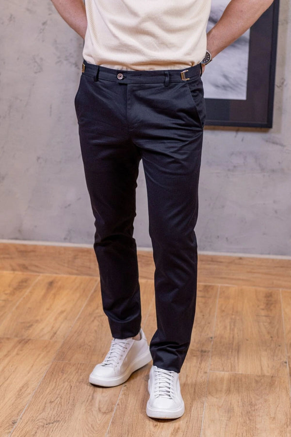 Calça Roman Alfaiataria Com Ajuste Cintura - Linha Rich - Preto
