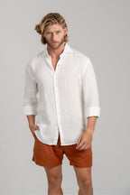 Camisa Amalfi 100% linho Off White - Linha Resort