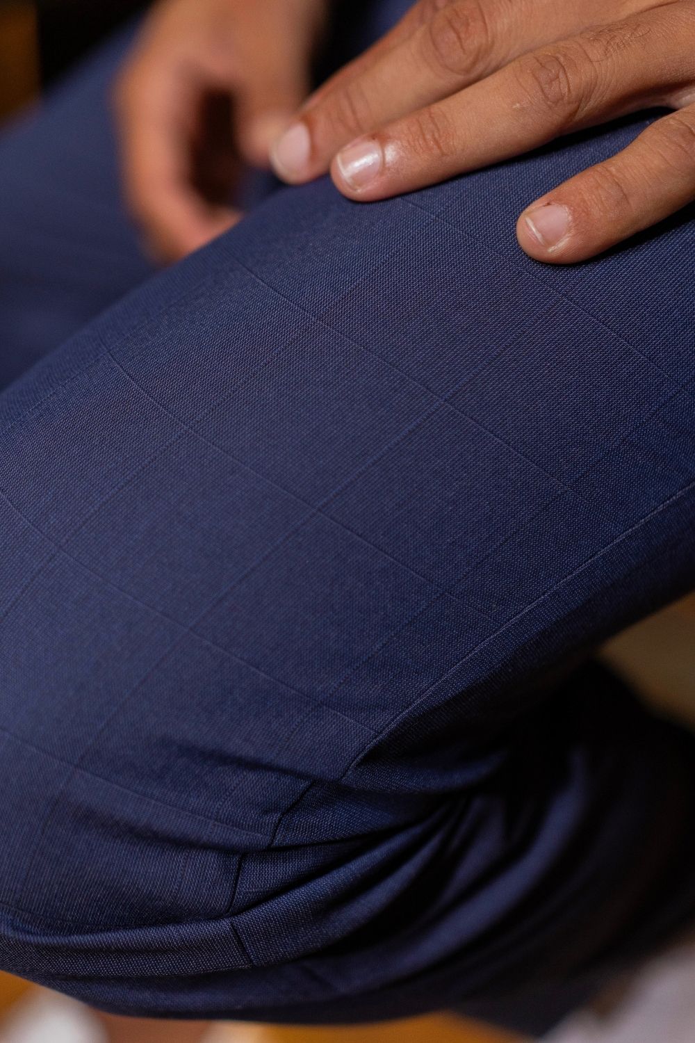 Calça Xadrez Ajuste Dinâmico Azul - Linha Essential