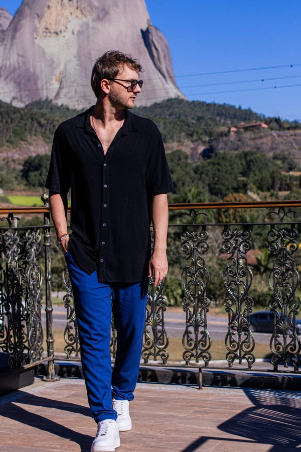 Camisa Great Time - Linha Urban + Calça Resort Linho Azul