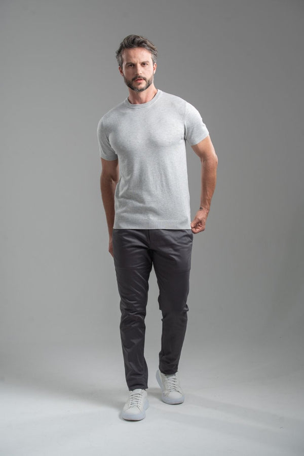 Calça Roman Alfaiataria Com Ajuste Cintura - Linha Rich - Chumbo