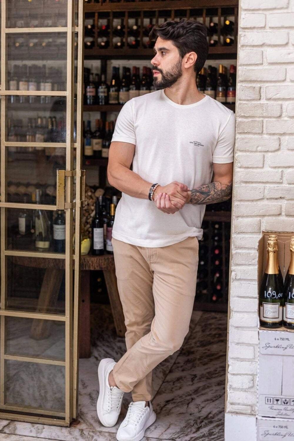 Calça Sarja Com Elastano Slim - Linha Essential - Caqui