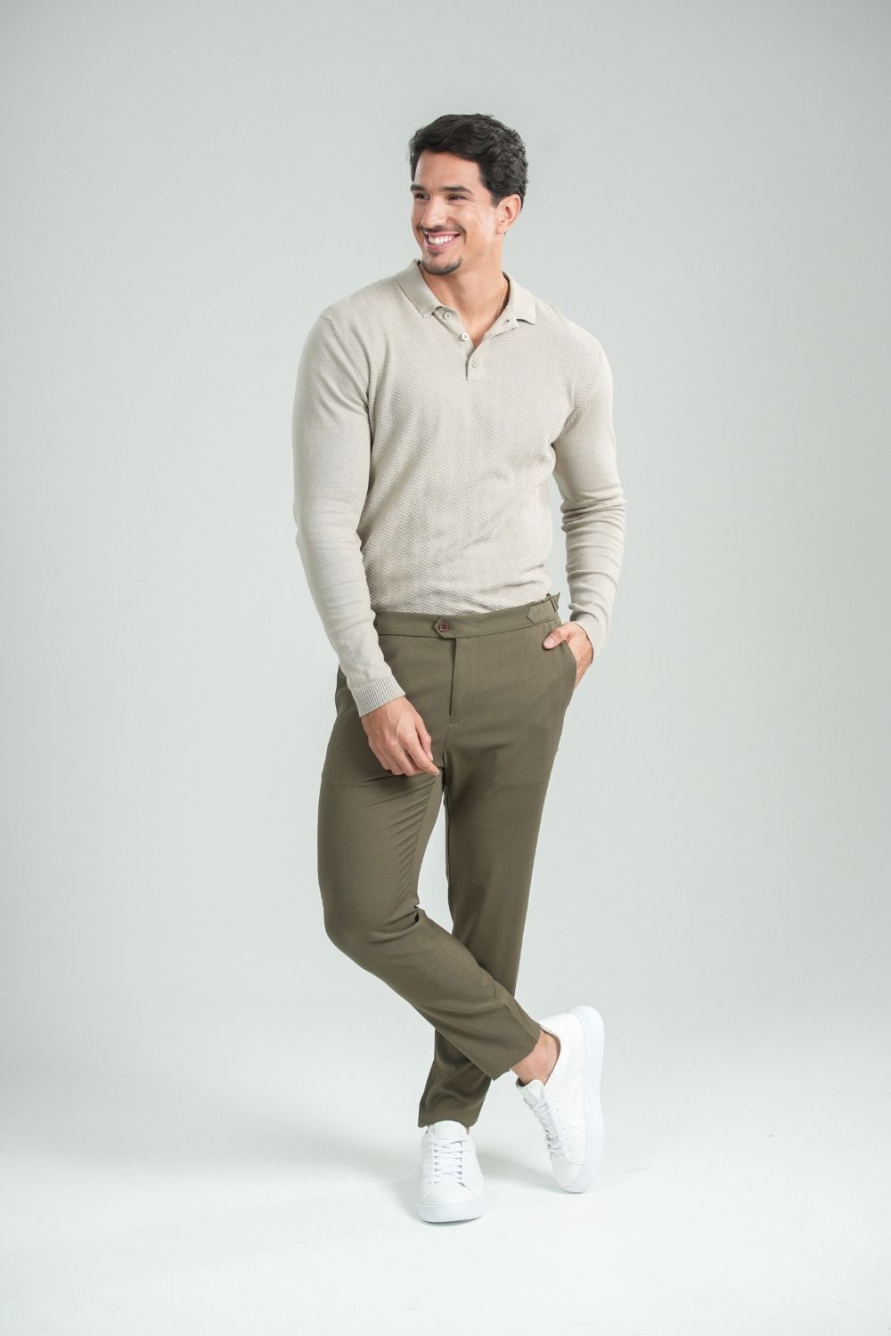 Calça Blaine Alfaiataria Com Ajuste Lateral Verde - Linha Rich