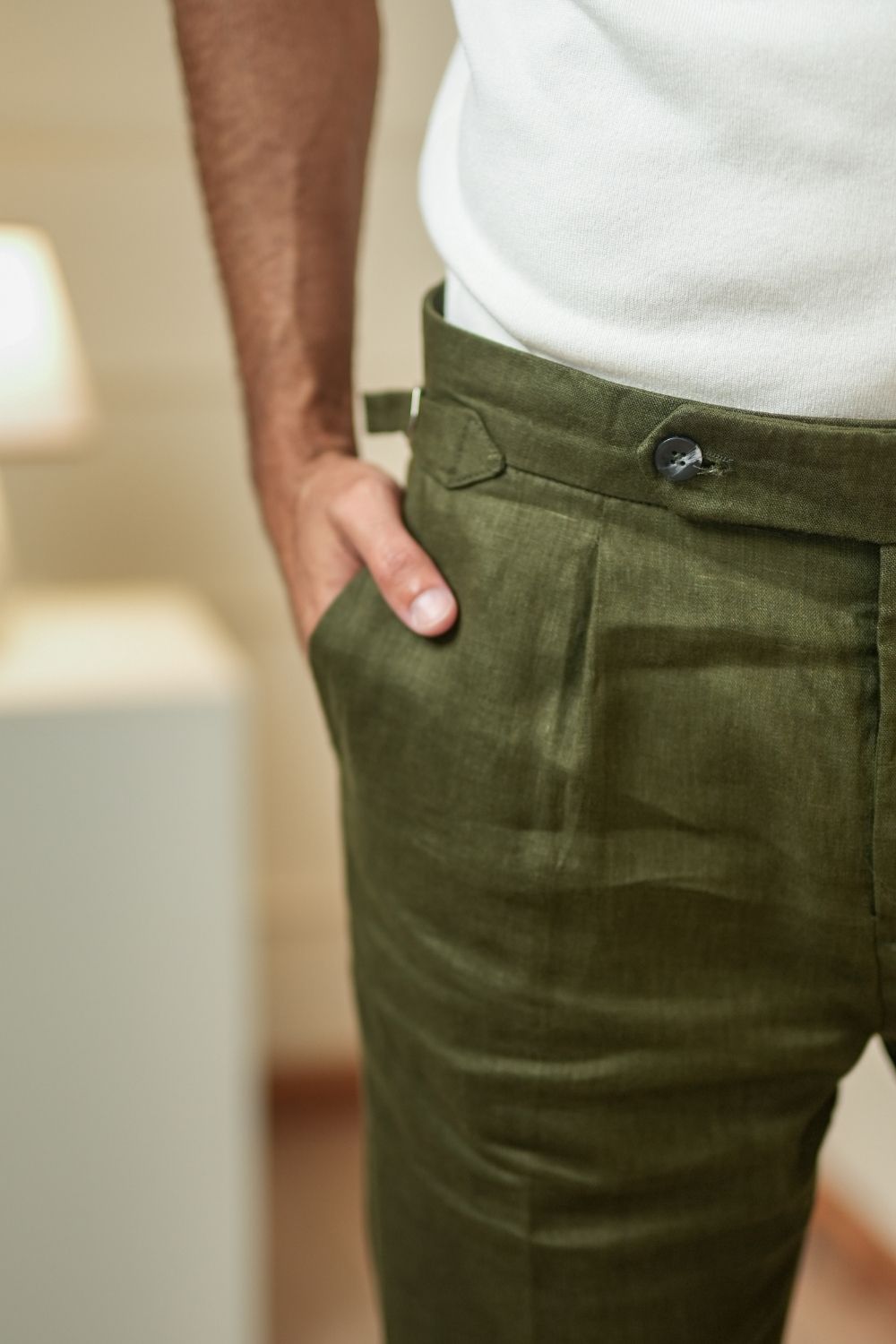 Calça Alfaiataria Noble Linho Verde - Linha Rich