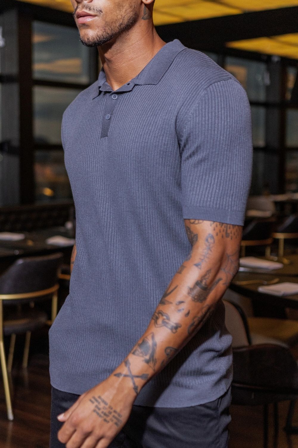 Camisa Polo Tricô Vesper Chumbo- Linha Rich