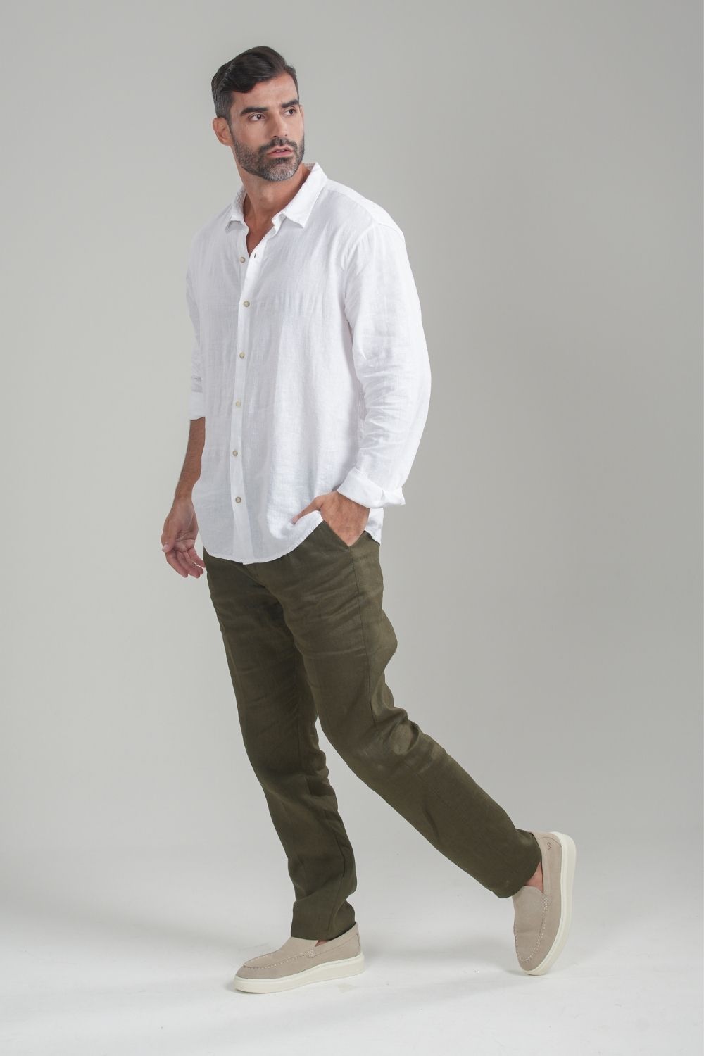 Calça Alfaiataria Noble Linho Verde - Linha Rich